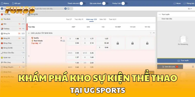 Khám phá kho sự kiện thể thao khổng lồ tại UG Sports Khám phá kho sự kiện thể thao khổng lồ tại UG Sports