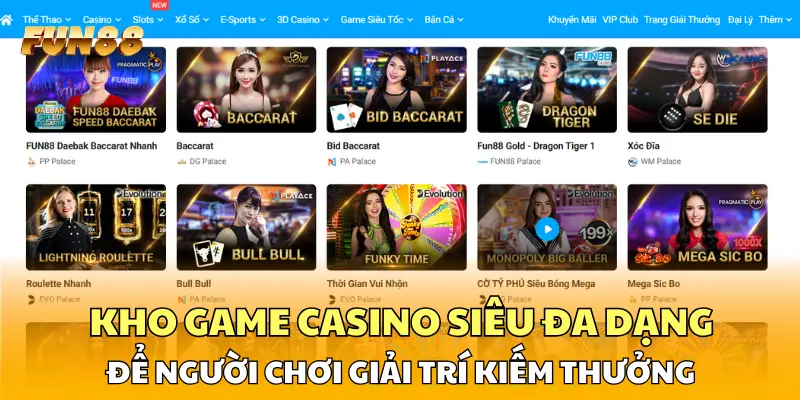 Kho game casino siêu đa dạng để người chơi giải trí kiếm thưởng Kho game casino siêu đa dạng để người chơi giải trí kiếm thưởng