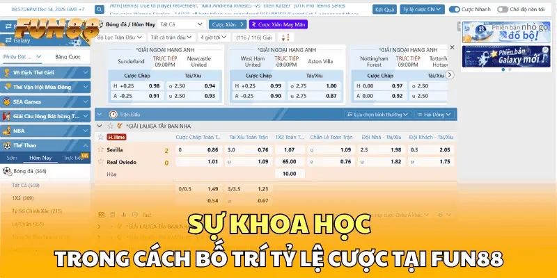 Sự khoa học trong cách bố trí tỷ lệ cược tại FUN88 Sự khoa học trong cách bố trí tỷ lệ cược tại FUN88